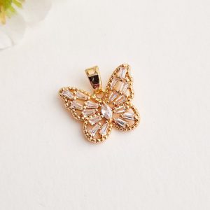 Anheng, sommerfugl, med Cubic Zirconia