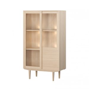 Casø 900 Vitrin hvitoljet m/lys