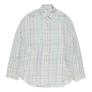 Acne Studios - Linen Check Button-up Short - Grey/Pink