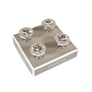 Møbelknott-metall m/diamant- s/4 – 6cm