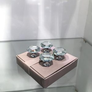 Møbelknott – metall/krystall – 4cm